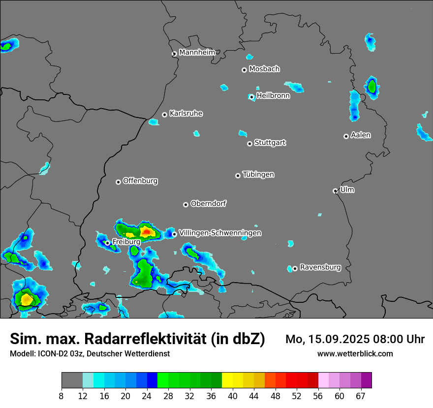 Modellkarten Simuliertes Radarbild