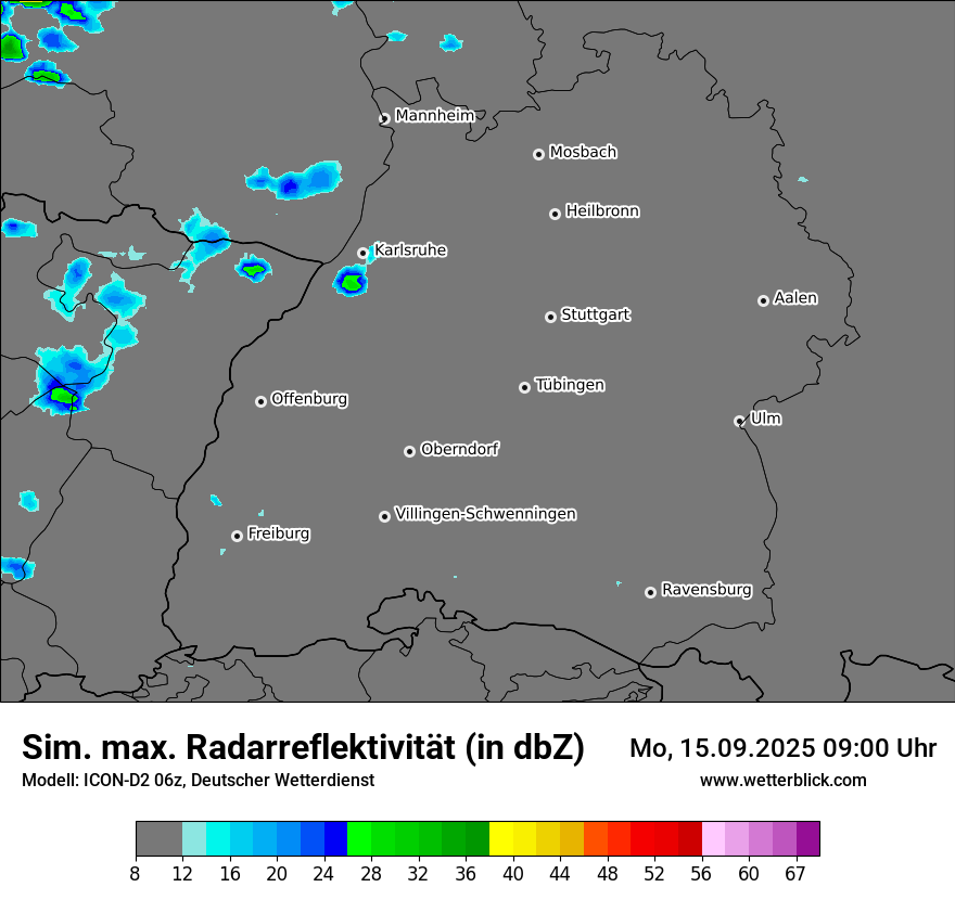 Modellkarten Simuliertes Radarbild