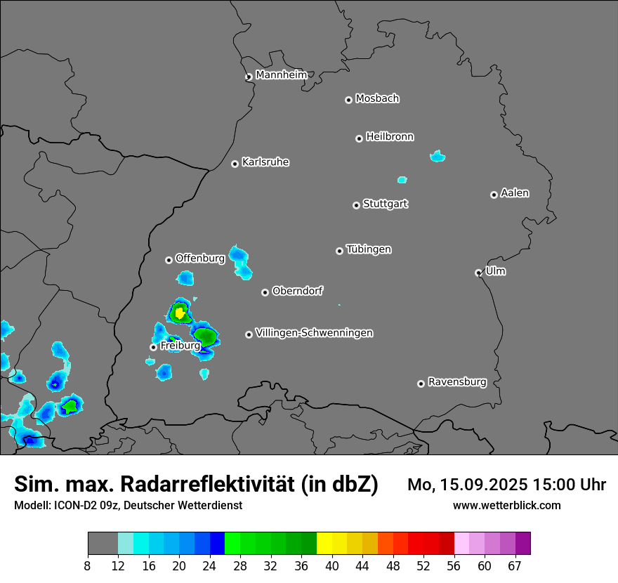 Modellkarten Simuliertes Radarbild