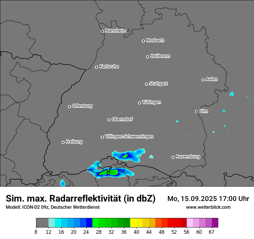 Modellkarten Simuliertes Radarbild