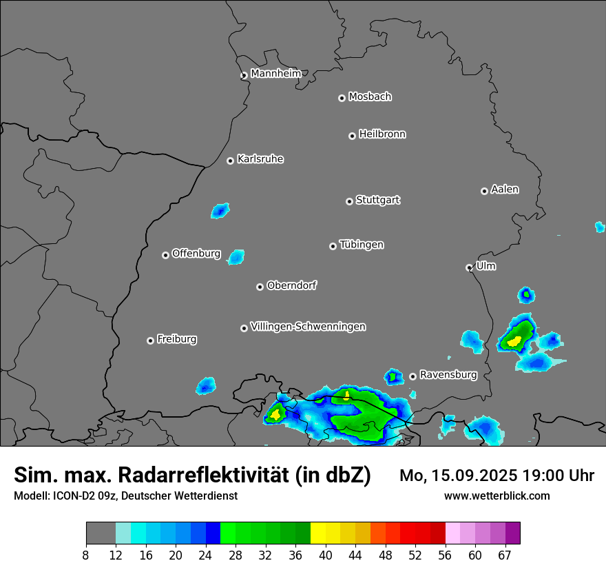 Modellkarten Simuliertes Radarbild