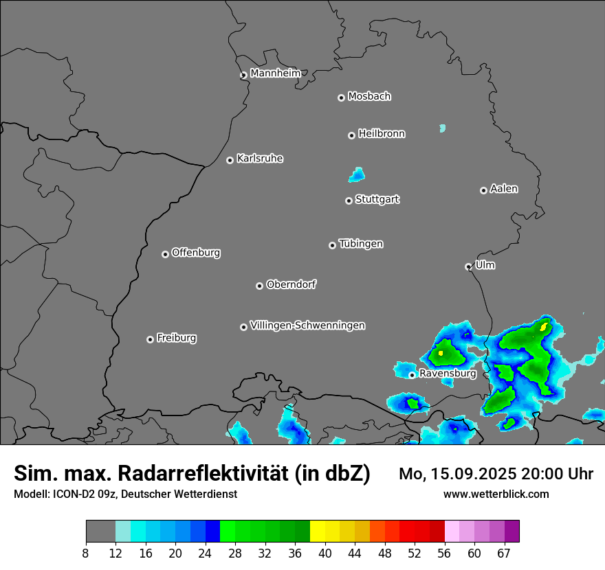 Modellkarten Simuliertes Radarbild