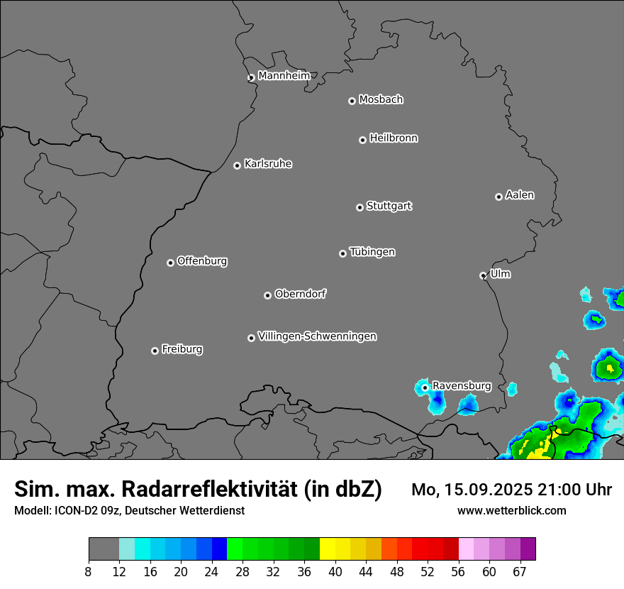 Modellkarten Simuliertes Radarbild