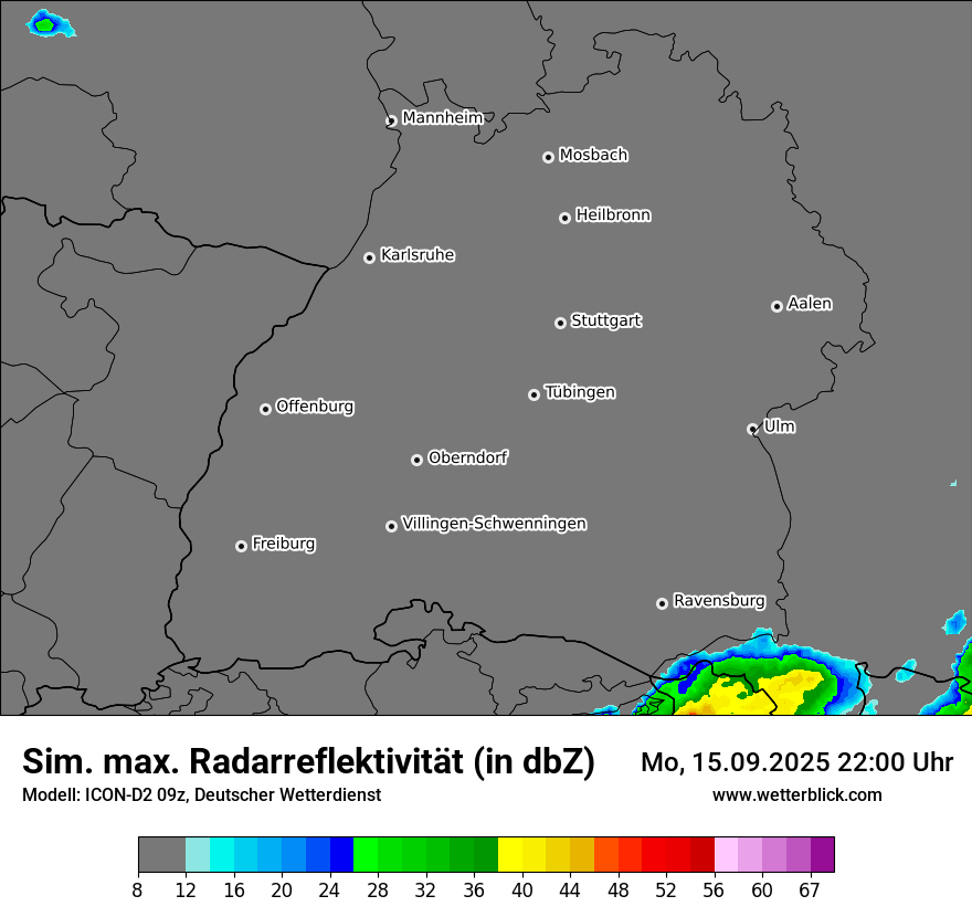 Modellkarten Simuliertes Radarbild