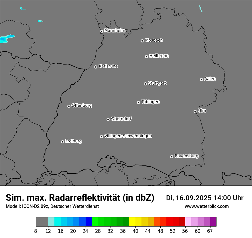 Modellkarten Simuliertes Radarbild