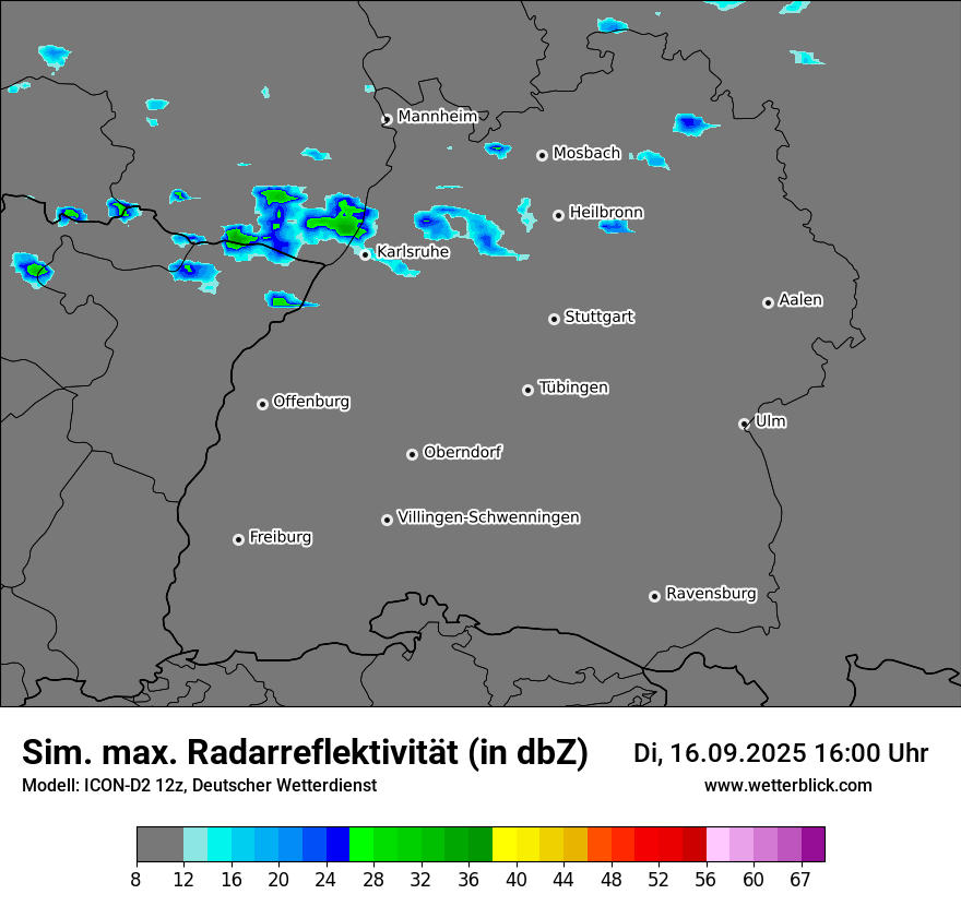 Modellkarten Simuliertes Radarbild