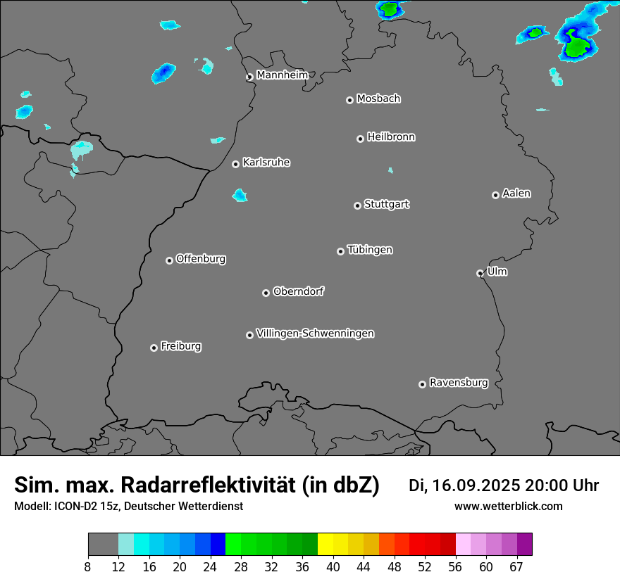 Modellkarten Simuliertes Radarbild