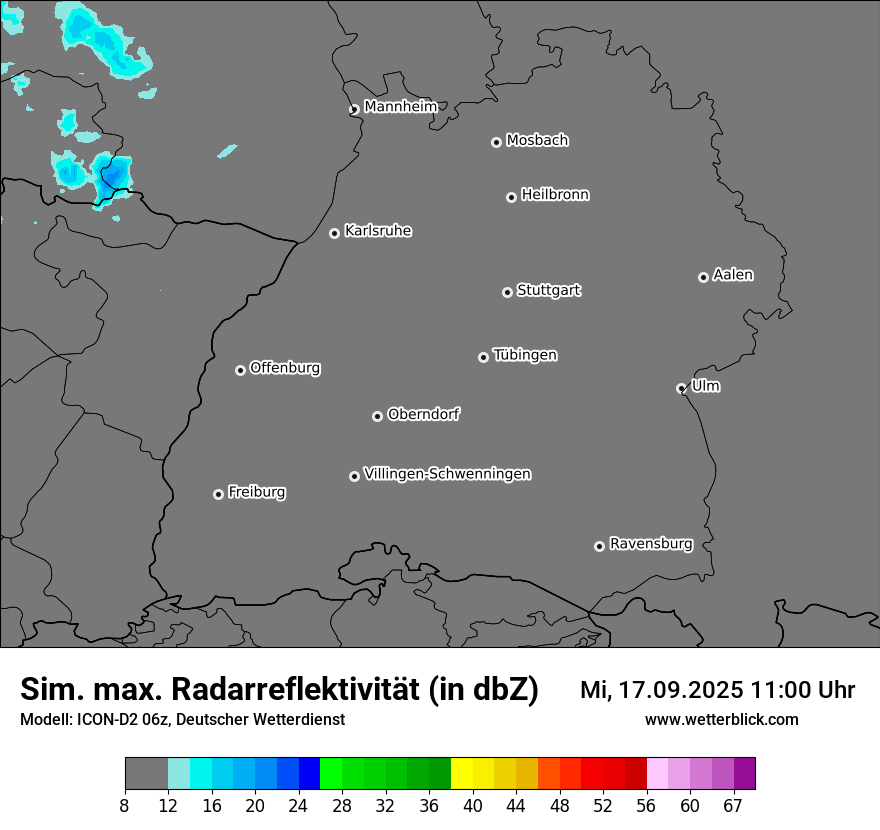 Modellkarten Simuliertes Radarbild