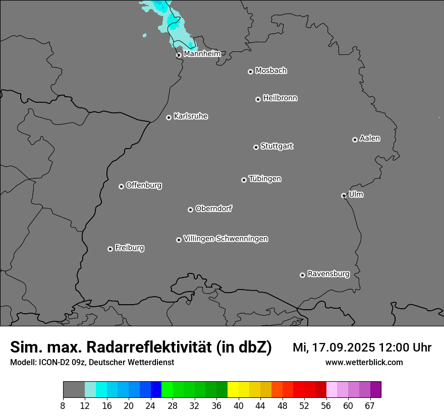 Modellkarten Simuliertes Radarbild