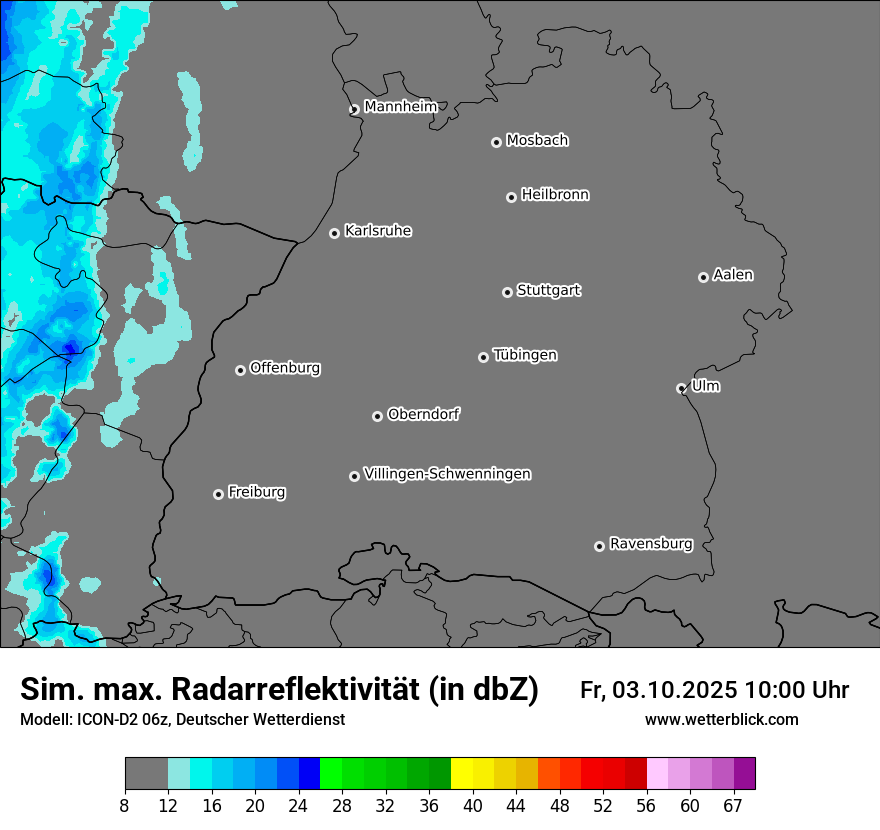 Modellkarten Simuliertes Radarbild