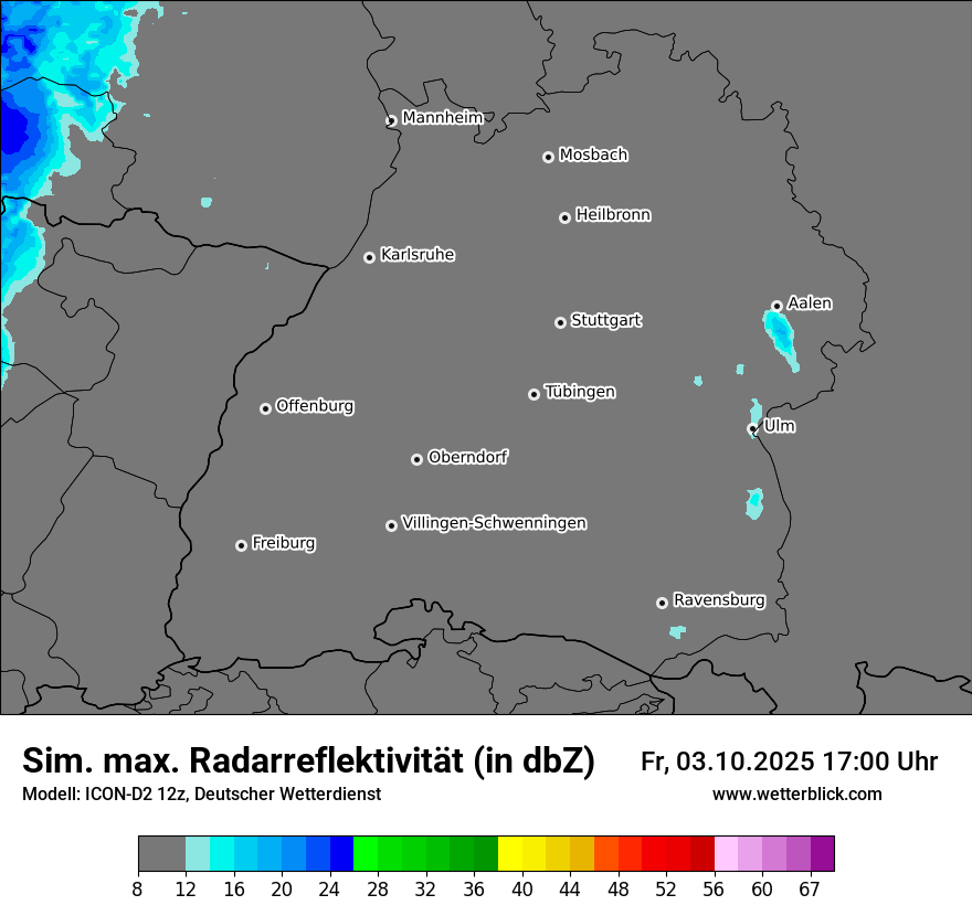 Modellkarten Simuliertes Radarbild