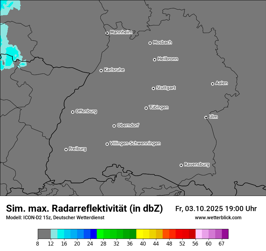 Modellkarten Simuliertes Radarbild