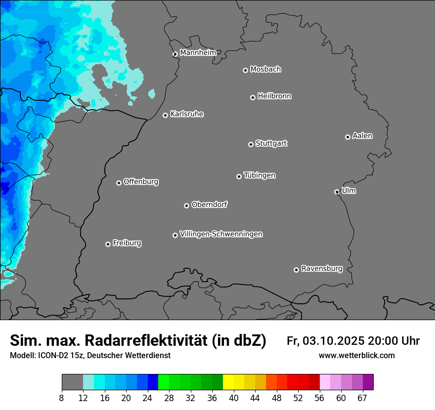 Modellkarten Simuliertes Radarbild