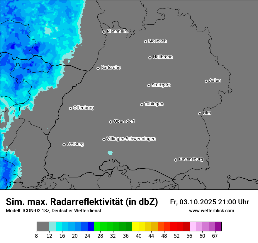 Modellkarten Simuliertes Radarbild