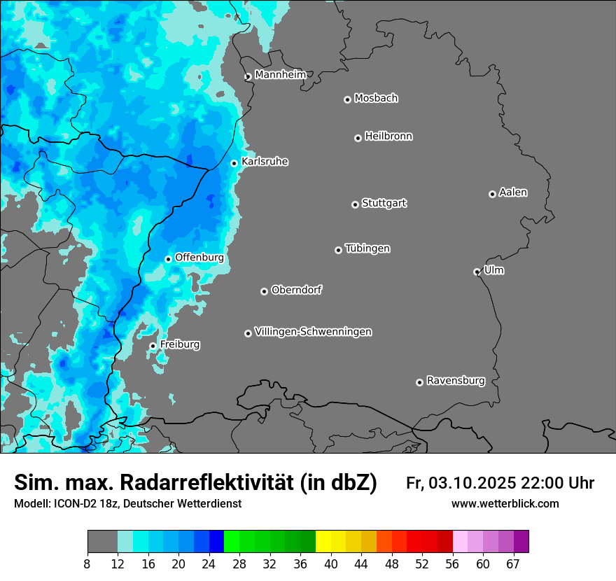 Modellkarten Simuliertes Radarbild