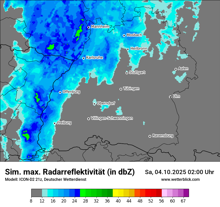 Modellkarten Simuliertes Radarbild