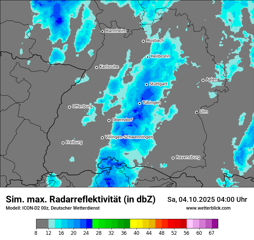 Modellkarten Simuliertes Radarbild