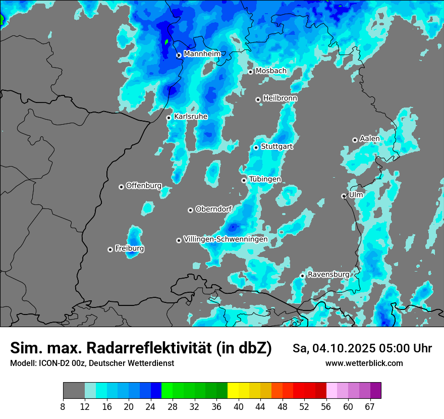 Modellkarten Simuliertes Radarbild