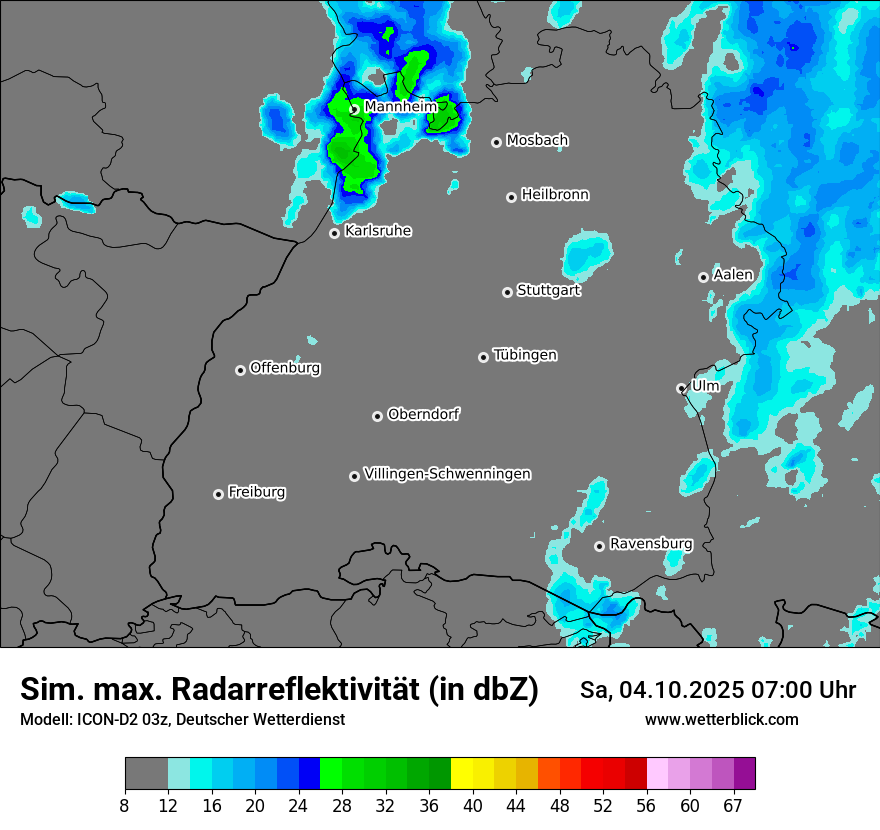 Modellkarten Simuliertes Radarbild