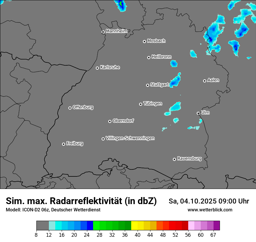 Modellkarten Simuliertes Radarbild