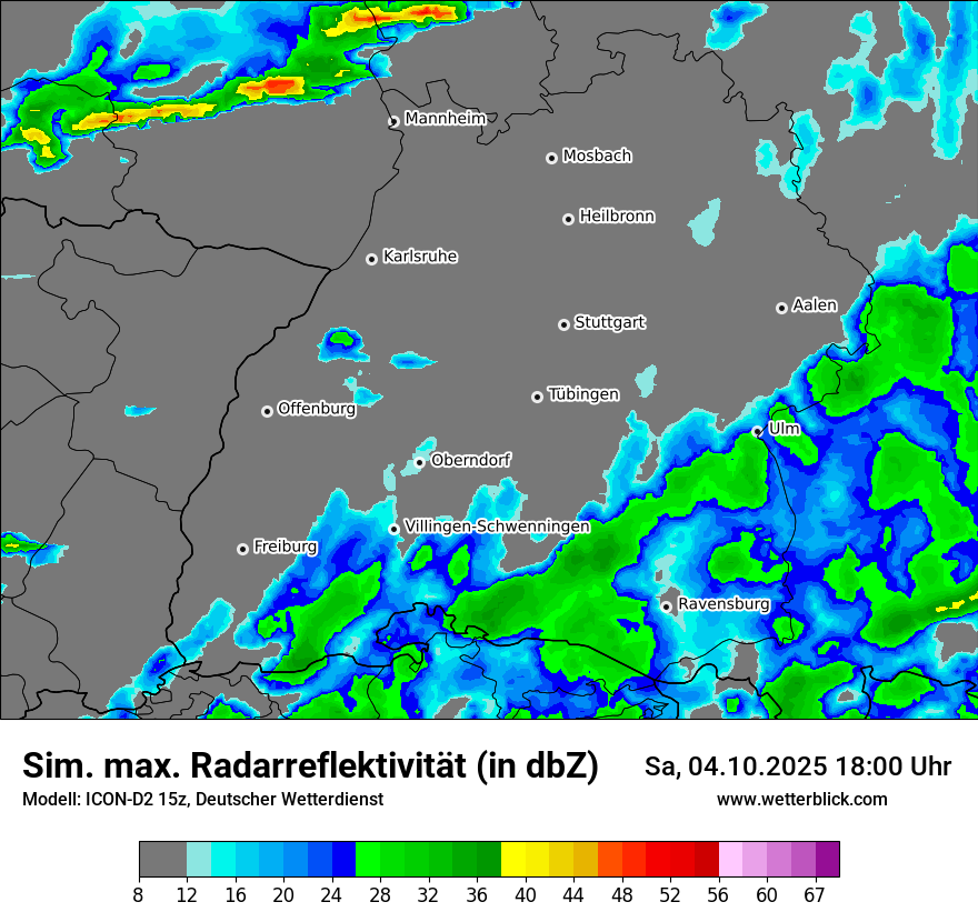Modellkarten Simuliertes Radarbild