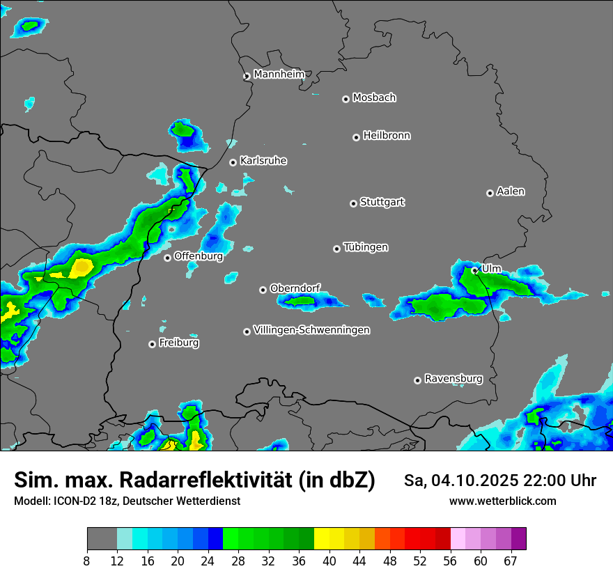 Modellkarten Simuliertes Radarbild