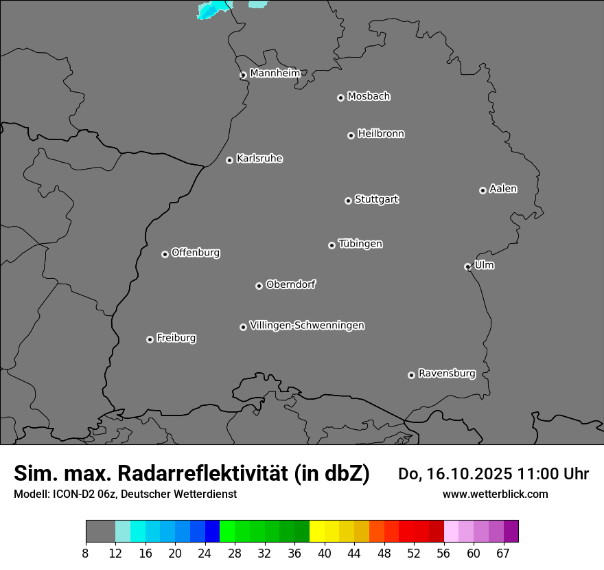 Modellkarten Simuliertes Radarbild