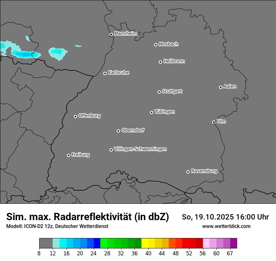 Modellkarten Simuliertes Radarbild
