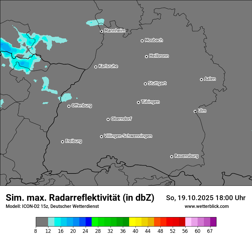 Modellkarten Simuliertes Radarbild