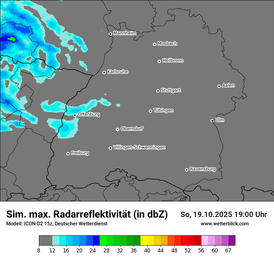 Modellkarten Simuliertes Radarbild