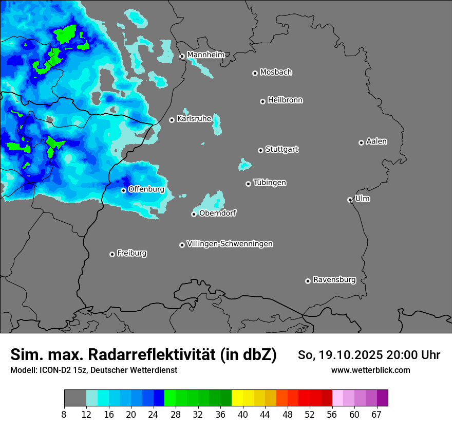 Modellkarten Simuliertes Radarbild