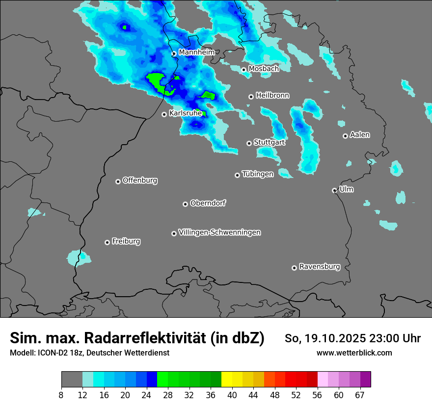 Modellkarten Simuliertes Radarbild