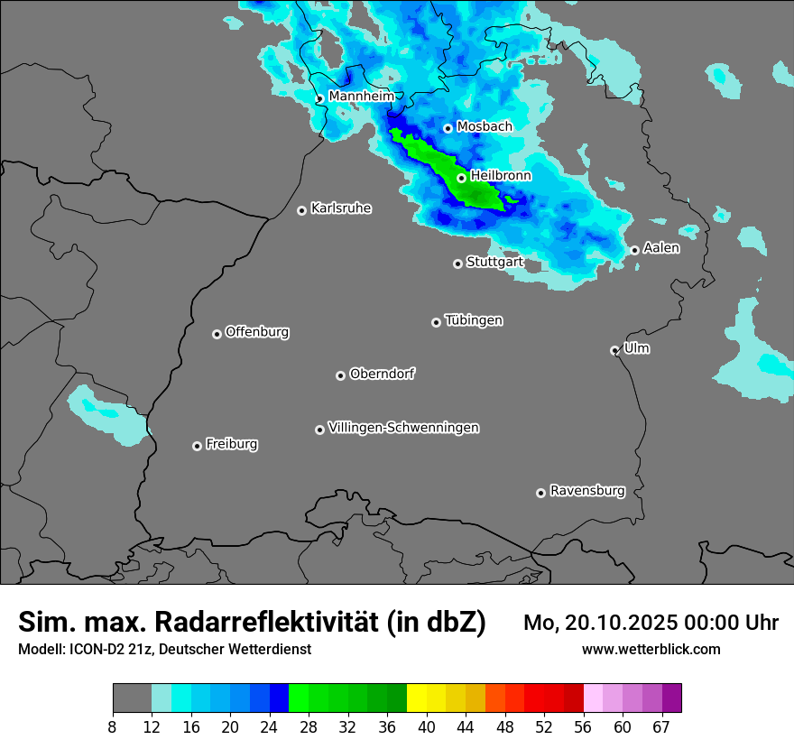Modellkarten Simuliertes Radarbild
