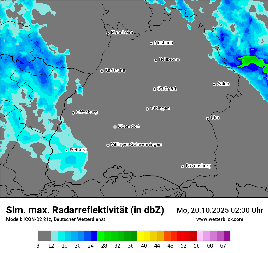 Modellkarten Simuliertes Radarbild