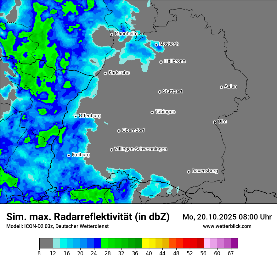 Modellkarten Simuliertes Radarbild