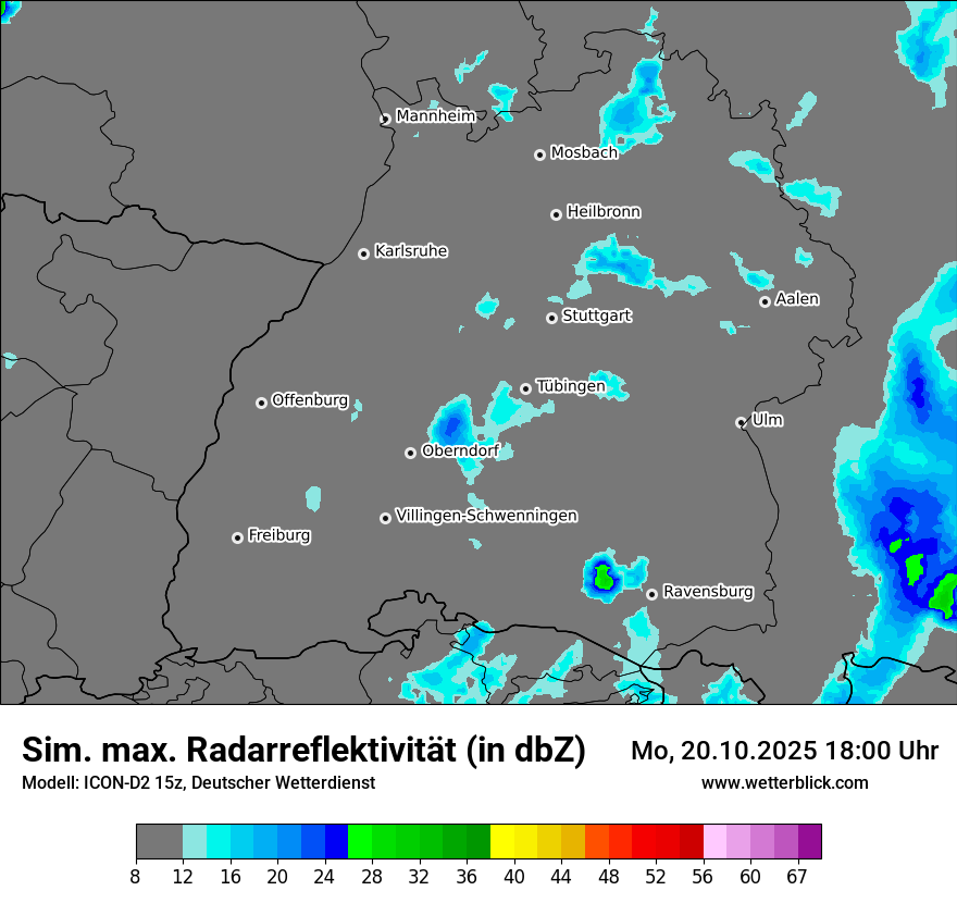 Modellkarten Simuliertes Radarbild