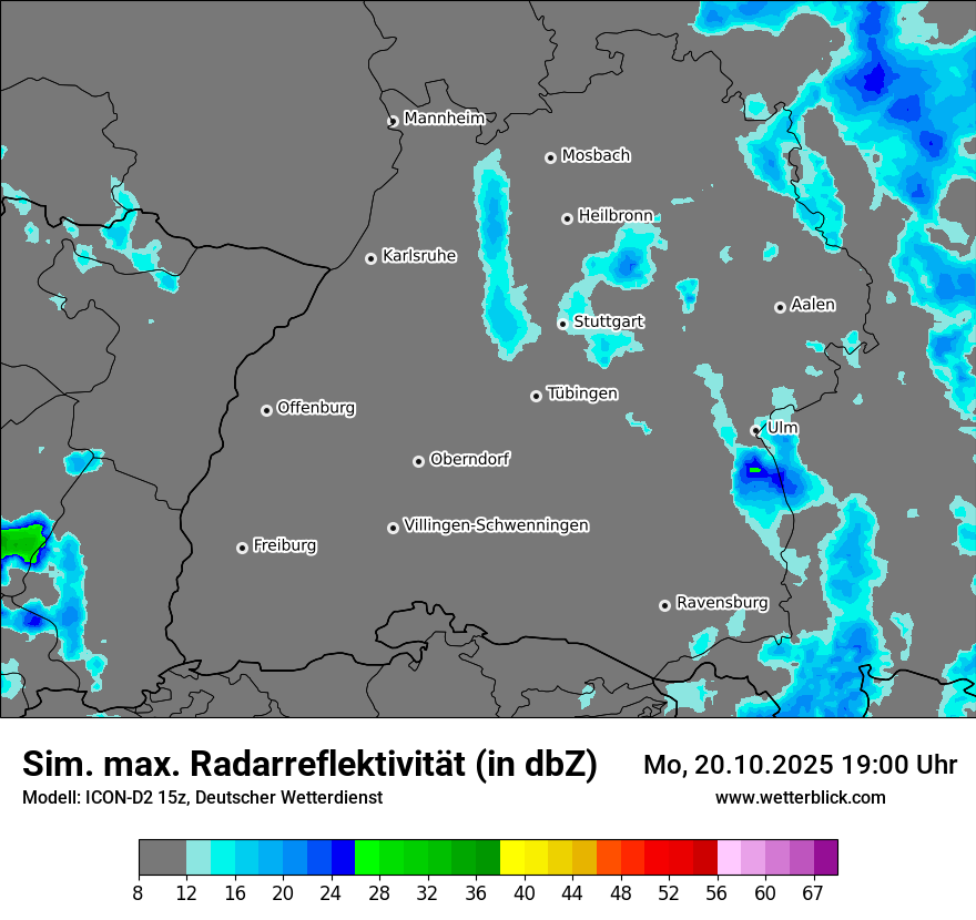 Modellkarten Simuliertes Radarbild