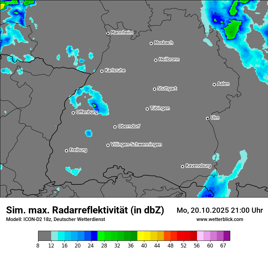 Modellkarten Simuliertes Radarbild