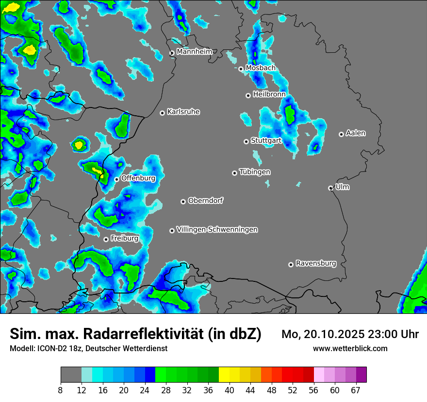 Modellkarten Simuliertes Radarbild