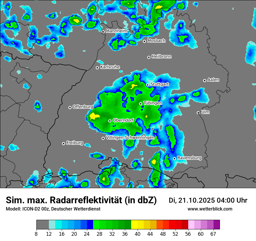 Modellkarten Simuliertes Radarbild