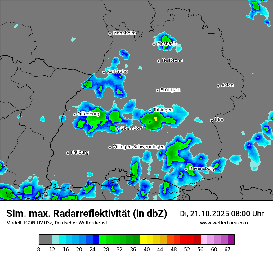 Modellkarten Simuliertes Radarbild