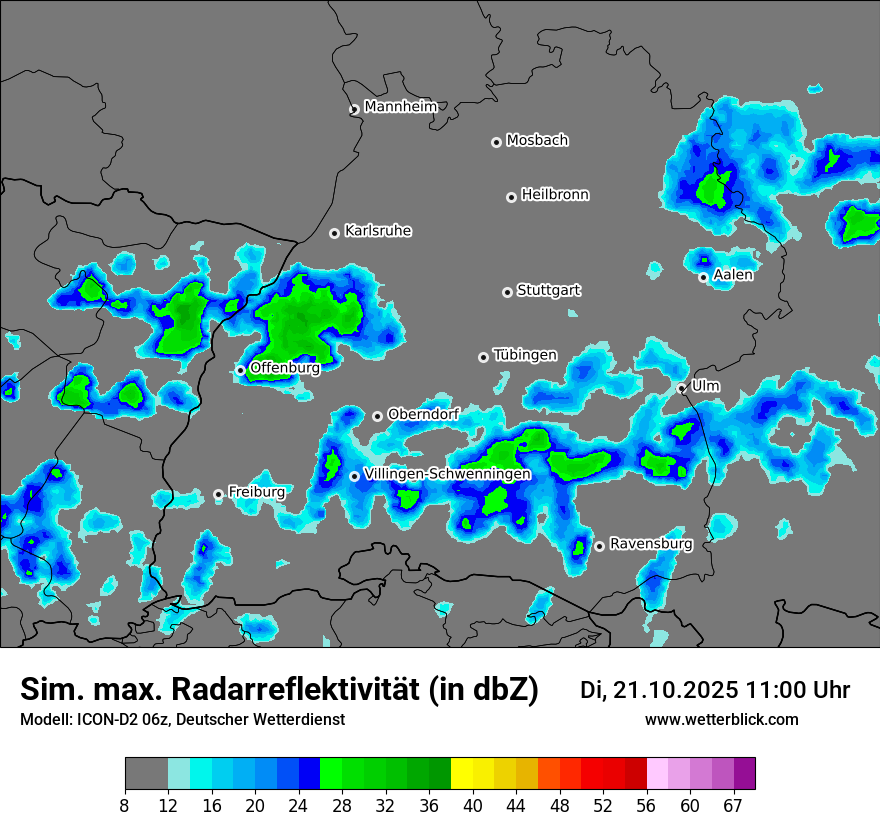 Modellkarten Simuliertes Radarbild