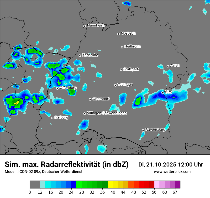 Modellkarten Simuliertes Radarbild