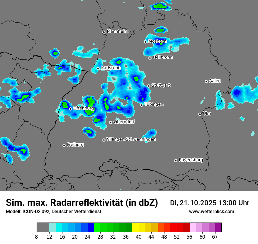 Modellkarten Simuliertes Radarbild