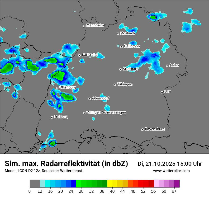 Modellkarten Simuliertes Radarbild