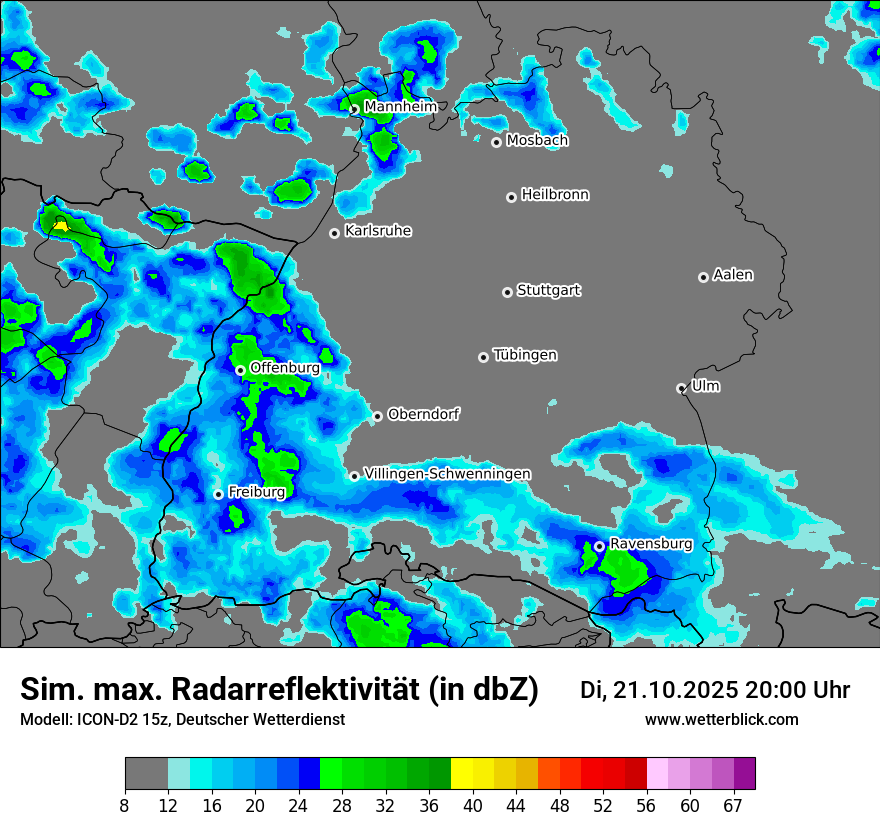 Modellkarten Simuliertes Radarbild