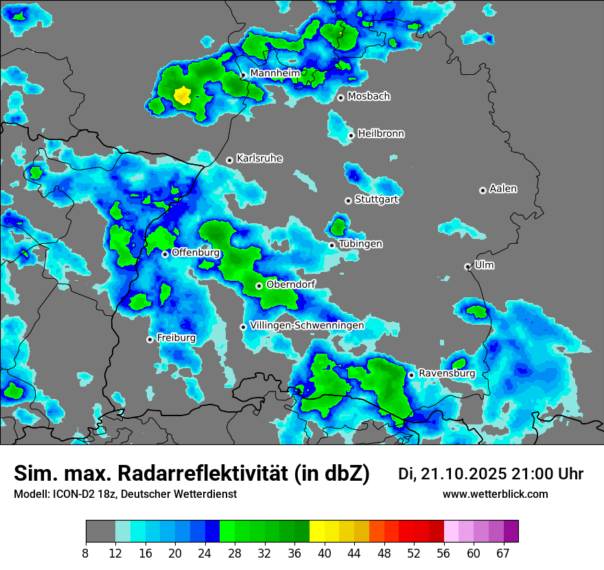 Modellkarten Simuliertes Radarbild
