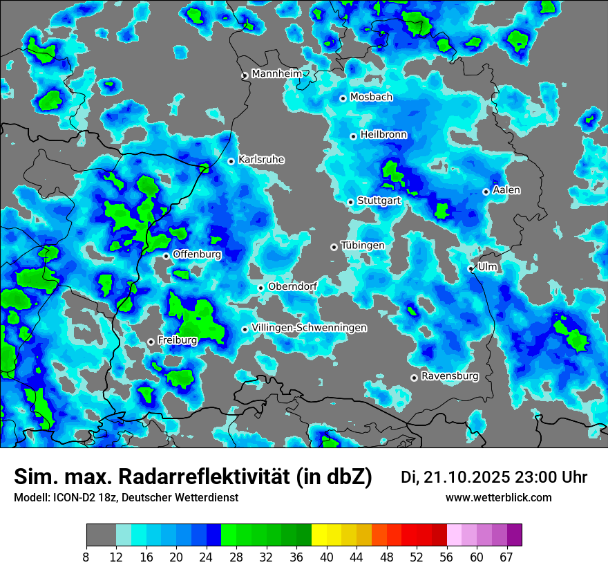 Modellkarten Simuliertes Radarbild