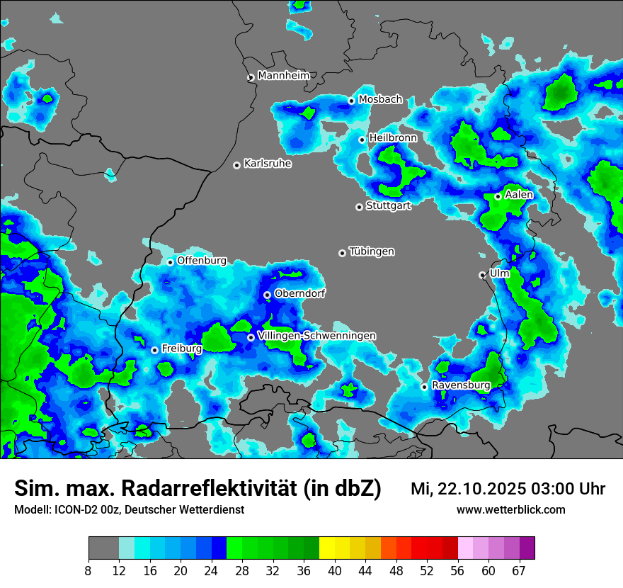 Modellkarten Simuliertes Radarbild