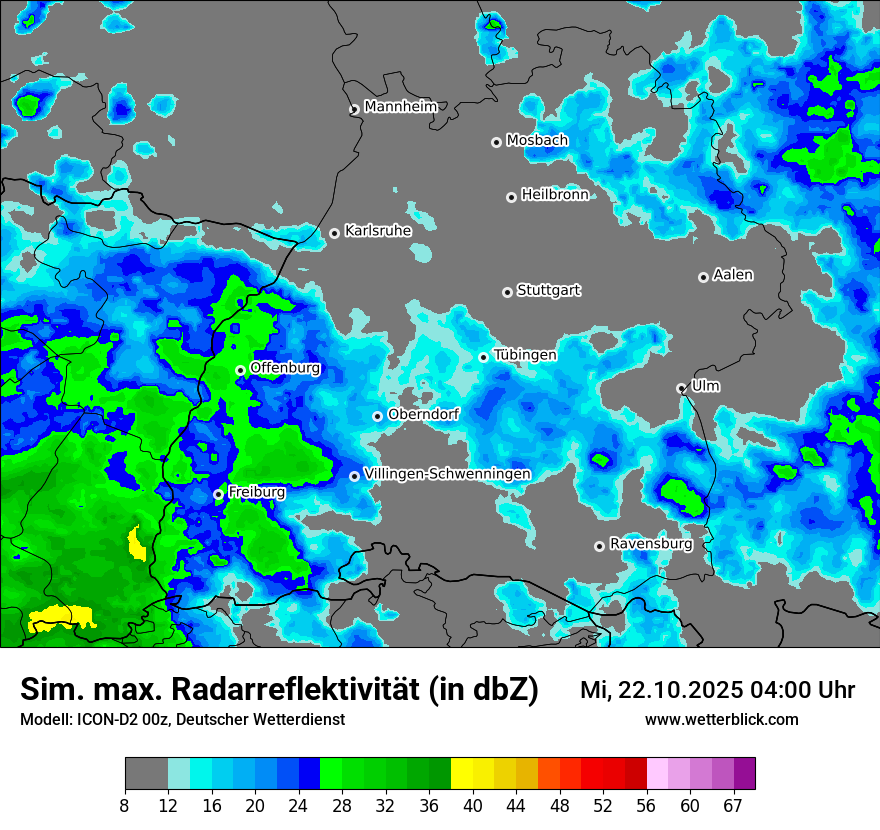 Modellkarten Simuliertes Radarbild